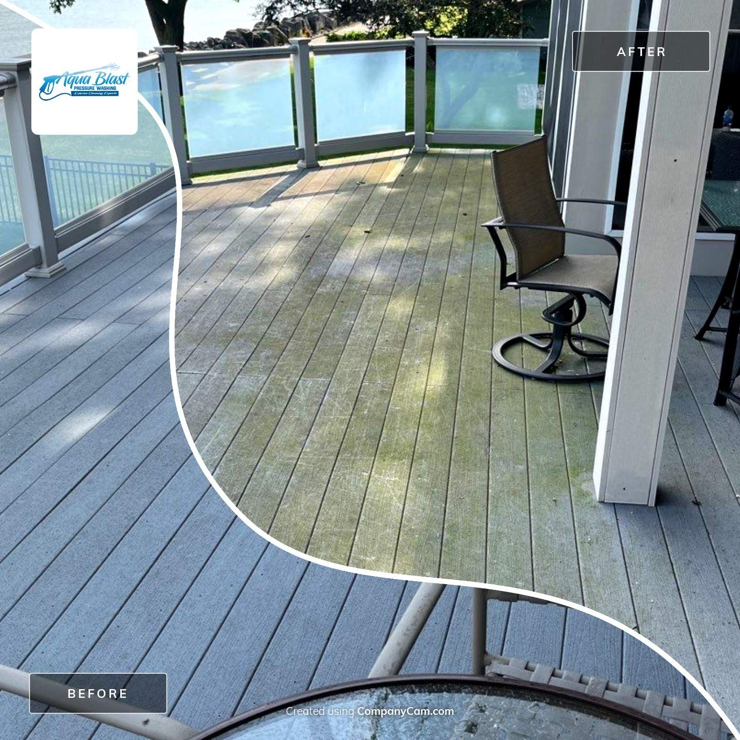 Lakeside deck cleaning